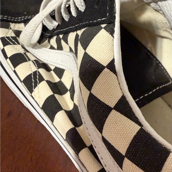 Vans Old Skool Checkerboard Sneakers Black And White Mens Size 10.5, Women’s 12 - Picture 10 of 11